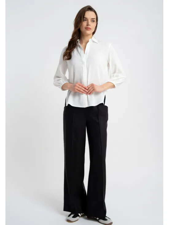 CLICK Koszula 10-6699 Biały Loose Fit