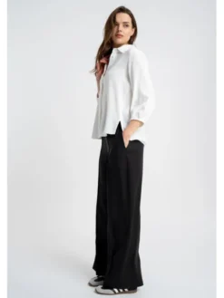 CLICK Koszula 10-6699 Biały Loose Fit