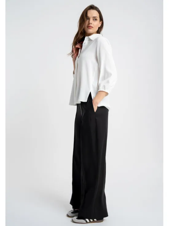 CLICK Koszula 10-6699 Biały Loose Fit