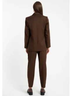 CLICK Spodnie materiałowe 30-442 Brązowy Slim Fit