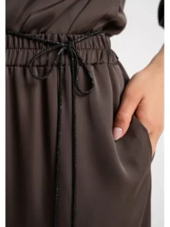CLICK Spodnie materiałowe 30-463 Brązowy Loose Fit