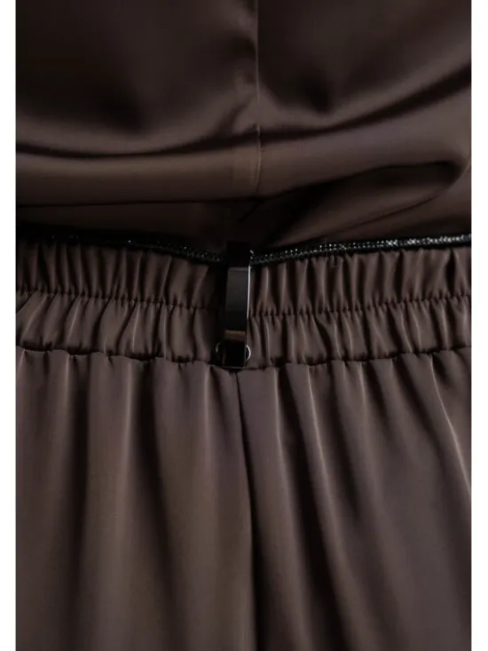 CLICK Spodnie materiałowe 30-463 Brązowy Loose Fit