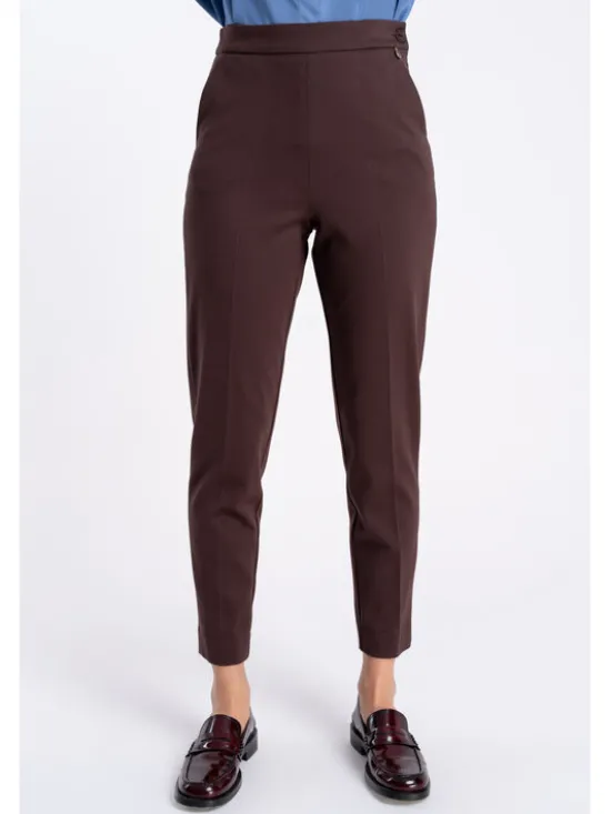 CLICK Spodnie materiałowe 30-455 Brązowy Regular Fit