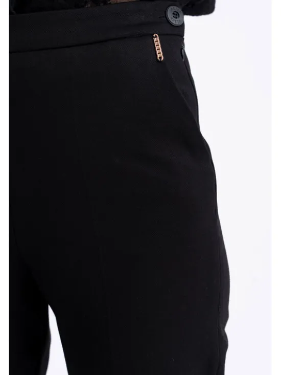 CLICK Spodnie materiałowe 30-453 Czarny Tapered Fit