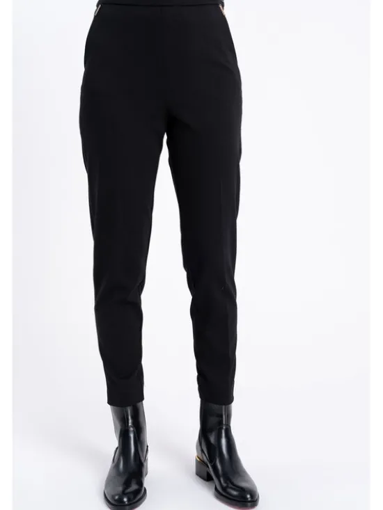 CLICK Spodnie materiałowe 30-453 Czarny Tapered Fit