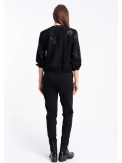 CLICK Spodnie materiałowe 30-453 Czarny Tapered Fit