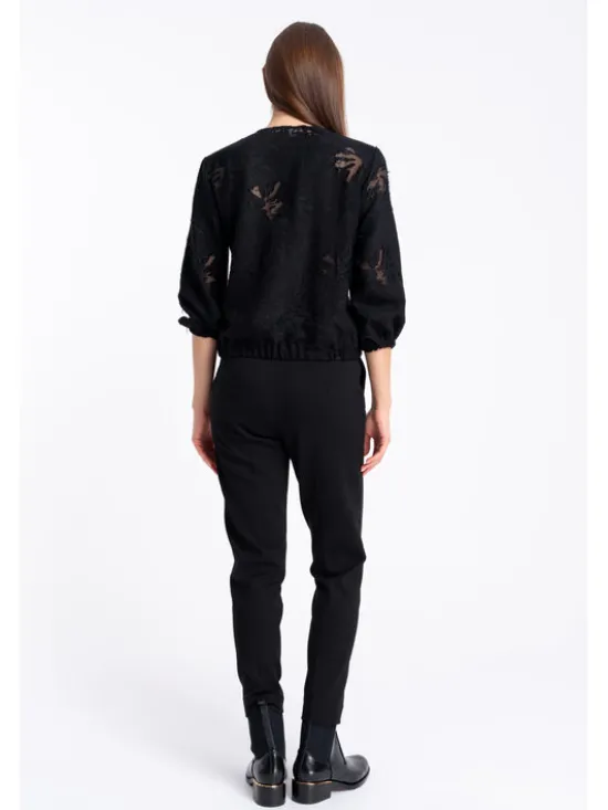 CLICK Spodnie materiałowe 30-453 Czarny Tapered Fit