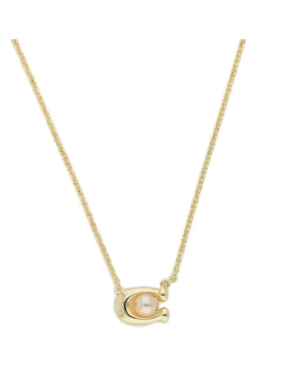 Coach Naszyjnik Pearl Signature C Pendant Necklace 37341916GLD651 Złoty