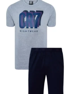 Cristiano Ronaldo CR7 Piżama 8730-41-2616 Szary Regular Fit
