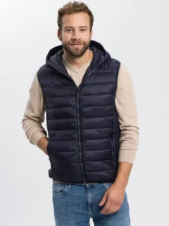 Cross Jeans Kamizelka 40238-001 Granatowy Regular Fit
