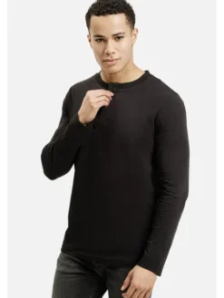 Cross Jeans Longsleeve 16137-020 Czarny Regular Fit