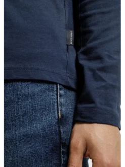 Cross Jeans Longsleeve 16034-001 Granatowy Regular Fit
