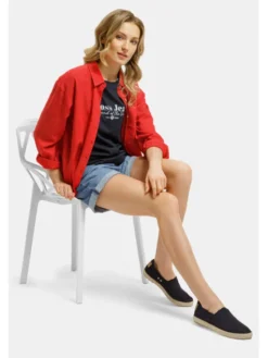 Cross Jeans T-Shirt 56254-470 Granatowy