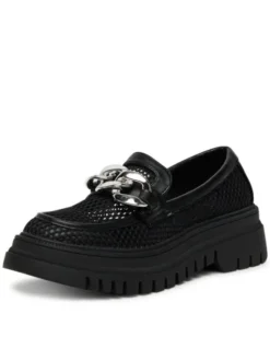 DeeZee Loafersy 60062D-2 Czarny