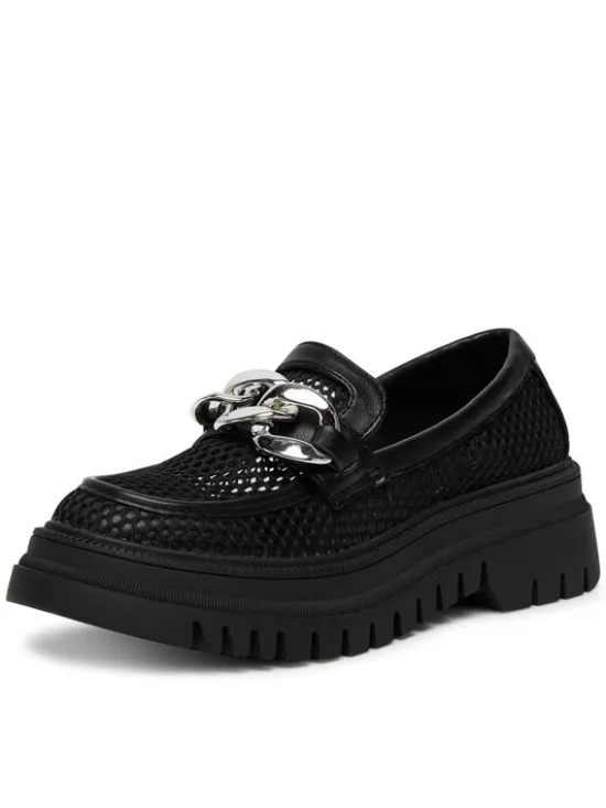 DeeZee Loafersy 60062D-2 Czarny
