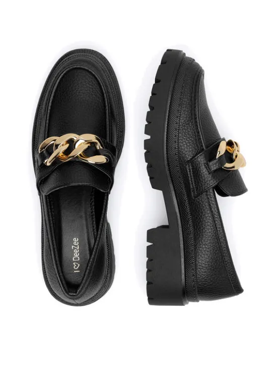 DeeZee Loafersy 23038T259 Czarny