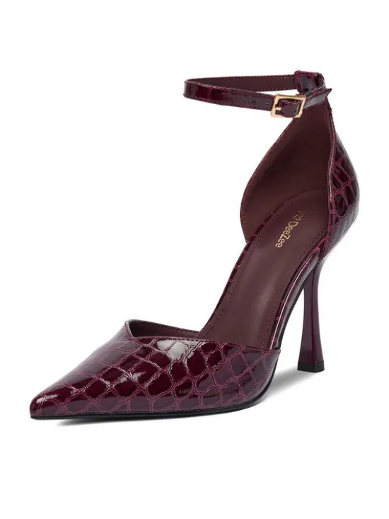 DeeZee Szpilki CEO-LS6049-10 Bordowy
