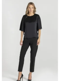 Deni Cler Milano Bluzka W-DC-1263-E5-A9-90-1 Czarny Loose Fit