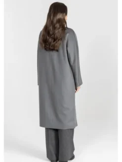 Deni Cler Milano Płaszcz T-DC-8055-E5-85-88-1 Szary Loose Fit