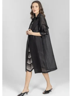 Deni Cler Milano Płaszcz T-DC-8006-F2-10-90-1 Czarny Regular Fit