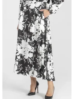 Deni Cler Milano Spódnica midi W-DC-7062-E5-A6-96-1 Biały