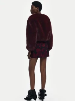 Desigual Futro Raspberry 25WWEW67 Bordowy Relaxed Fit