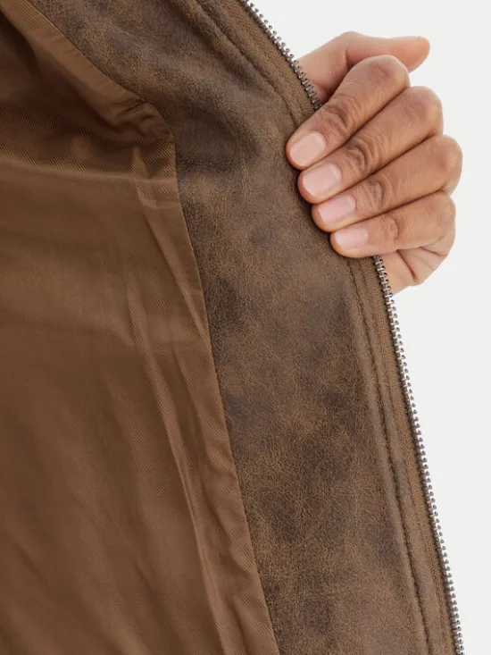 Desigual Kurtka przejściowa 26SWEW10 Brązowy Regular Fit