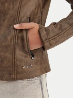 Desigual Kurtka przejściowa 26SWEW10 Brązowy Regular Fit