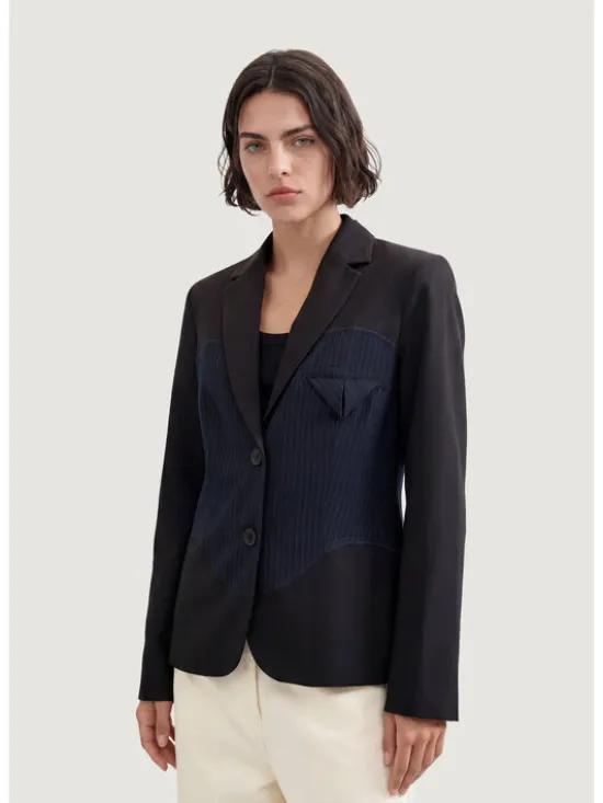Desigual Marynarka AME_WAVE_DIPLO Niebieski Blazer Fit