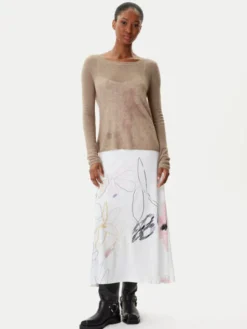 Desigual Sukienka codzienna Kala 25WWVK25 Biały Slim Fit