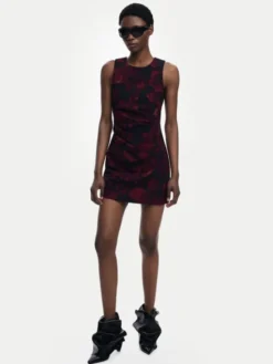 Desigual Sukienka koktajlowa Petofrunce 25WWVW20 Bordowy Slim Fit