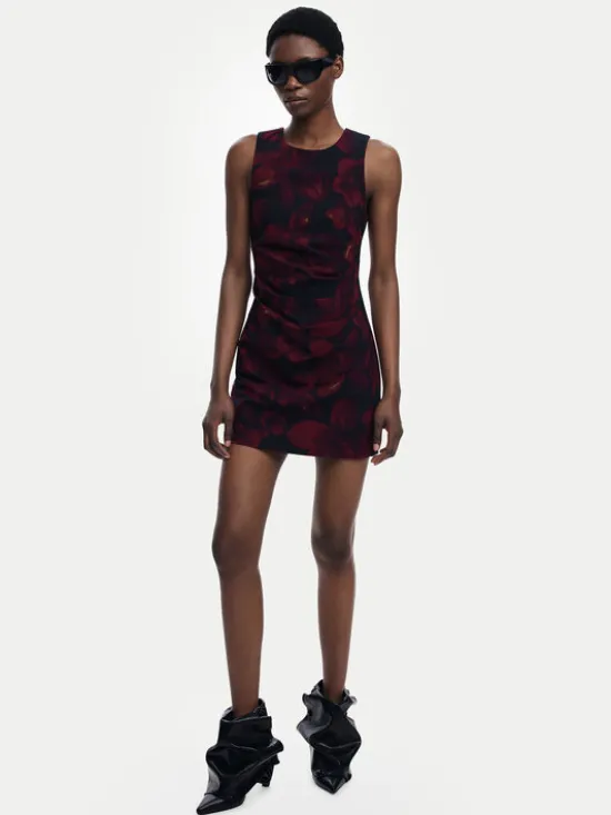 Desigual Sukienka koktajlowa Petofrunce 25WWVW20 Bordowy Slim Fit
