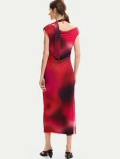 Desigual Sukienka koktajlowa Maine 26SWVK19 Czerwony Slim Fit