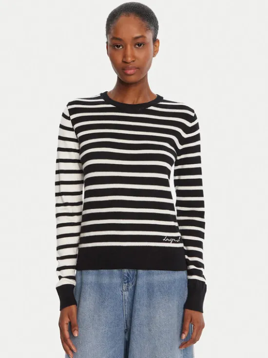 Desigual Sweter Bergen 25WWJF08 Czarny Regular Fit