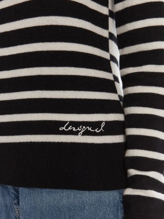 Desigual Sweter Bergen 25WWJF08 Czarny Regular Fit