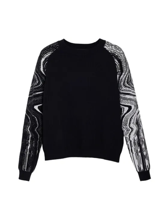 Desigual Sweter Kodiak 25WWJF28 Czarny Regular Fit