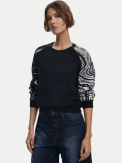 Desigual Sweter Kodiak 25WWJF28 Czarny Regular Fit