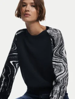 Desigual Sweter Kodiak 25WWJF28 Czarny Regular Fit