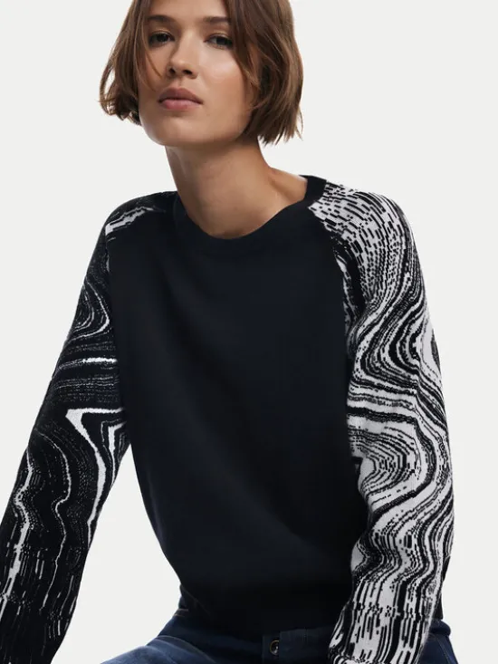 Desigual Sweter Kodiak 25WWJF28 Czarny Regular Fit