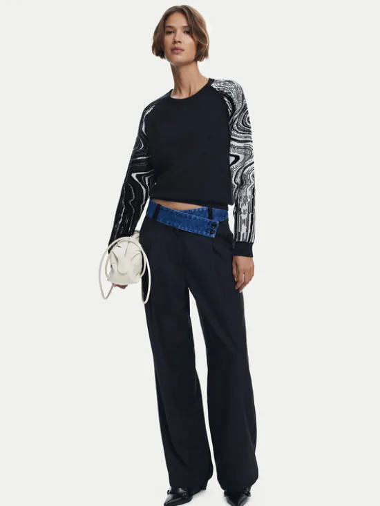 Desigual Sweter Kodiak 25WWJF28 Czarny Regular Fit
