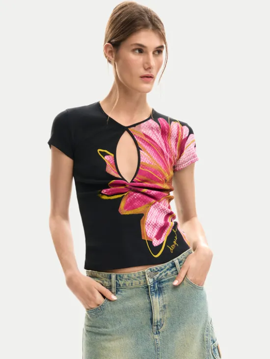 Desigual T-Shirt Dublin 26SWTK05 Czarny Regular Fit