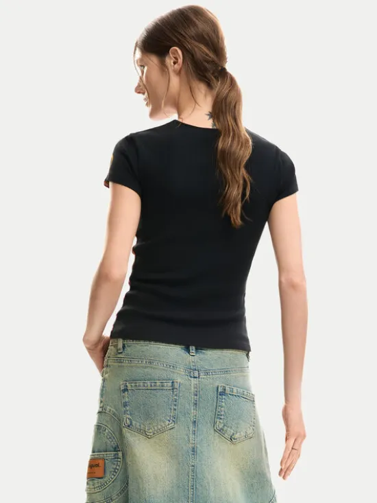 Desigual T-Shirt Dublin 26SWTK05 Czarny Regular Fit