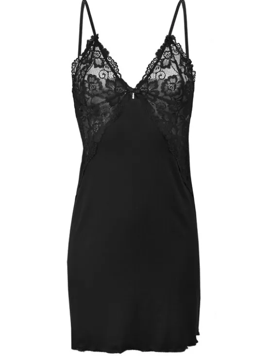 DKaren Lingerie Halka Flawia Czarny Slim Fit
