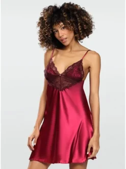 DKaren Lingerie Halka Lyssa Bordowy Classic Fit