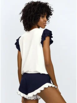 DKaren Lingerie Komplet bielizny Lulu Granatowy Slim Fit