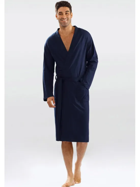 DKaren Lingerie Szlafrok Harry Męska Granatowy