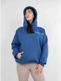 DKaren Sport Bluza Eq 001 Niebieski Classic Fit