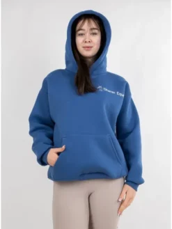 DKaren Sport Bluza Eq 001 Niebieski Classic Fit