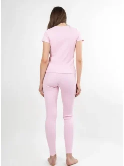 DKaren Sport Komplet bluza i legginsy KHalima Różowy Classic Fit