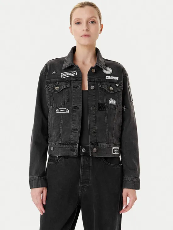 DKNY Kurtka jeansowa P5GCYC72 Szary Regular Fit